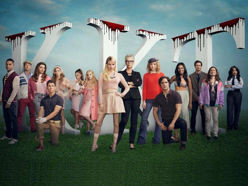 Cast in Front of Large Letters