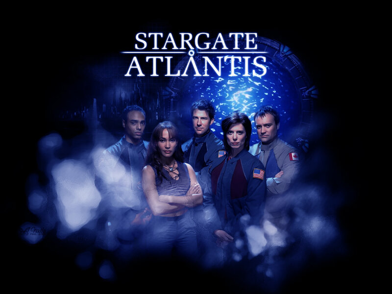 Cast in Front of Stargate — Blue, Dramatic
