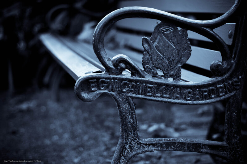 Cast Iron Bench — Blue