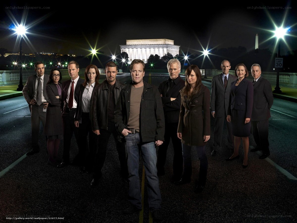 Cast of a TV show at night