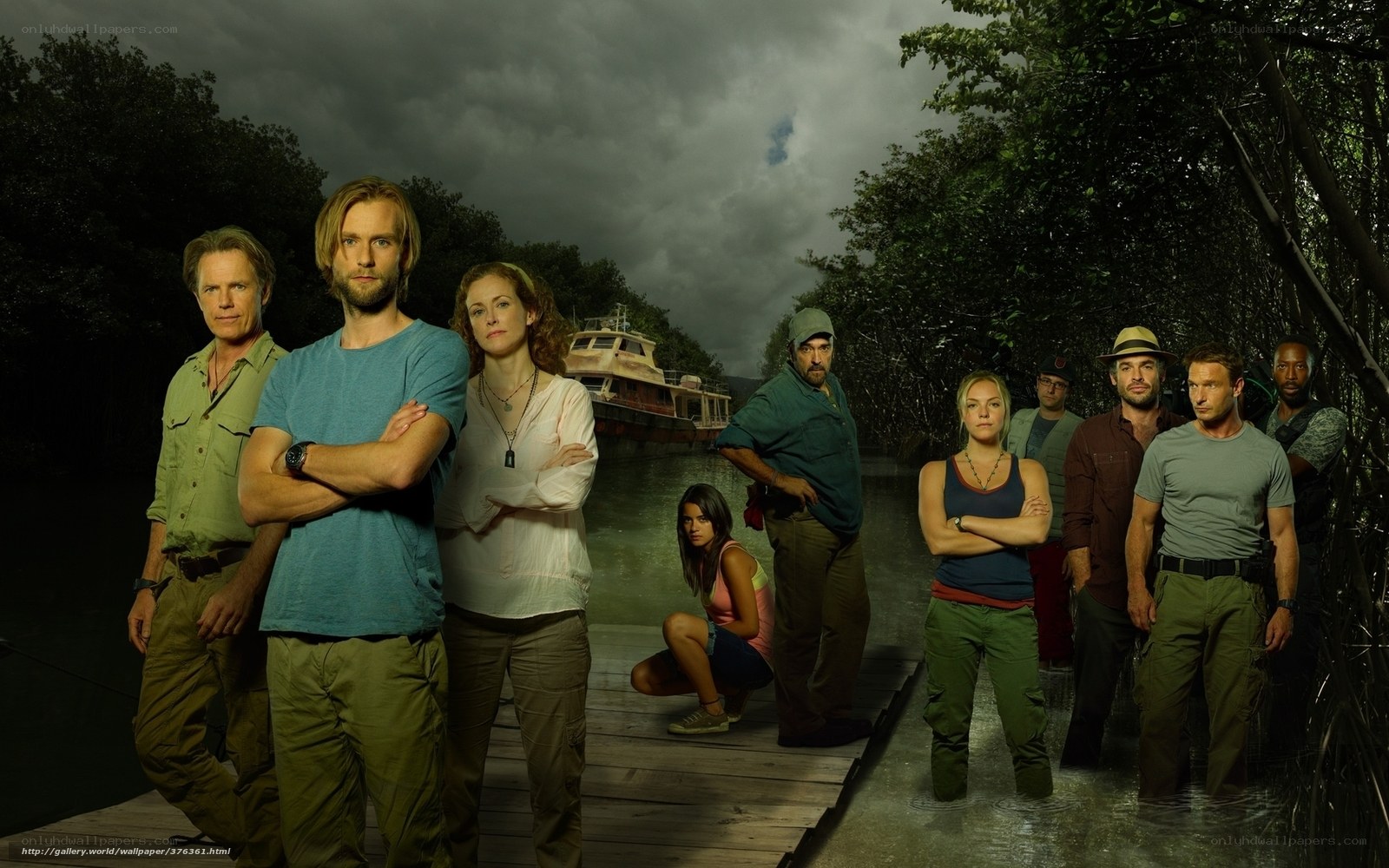 Cast on a river dock