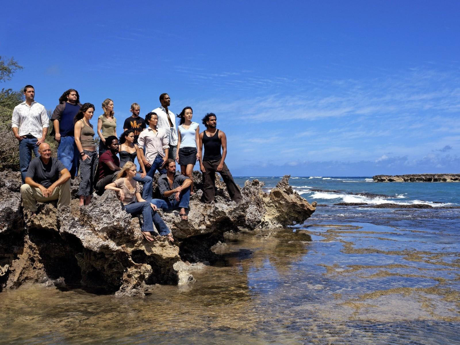 Cast on a rocky beach