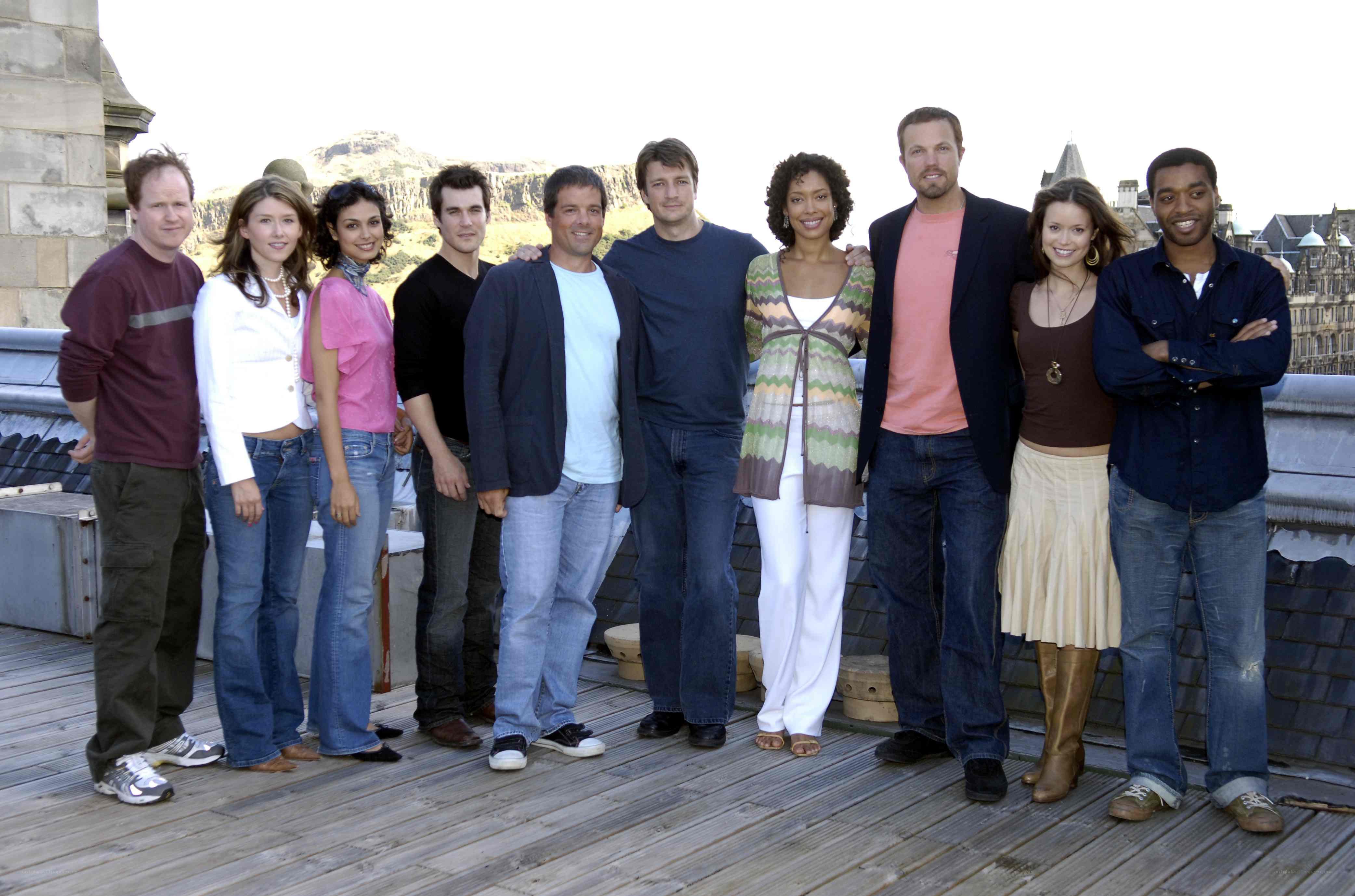cast photo on rooftop