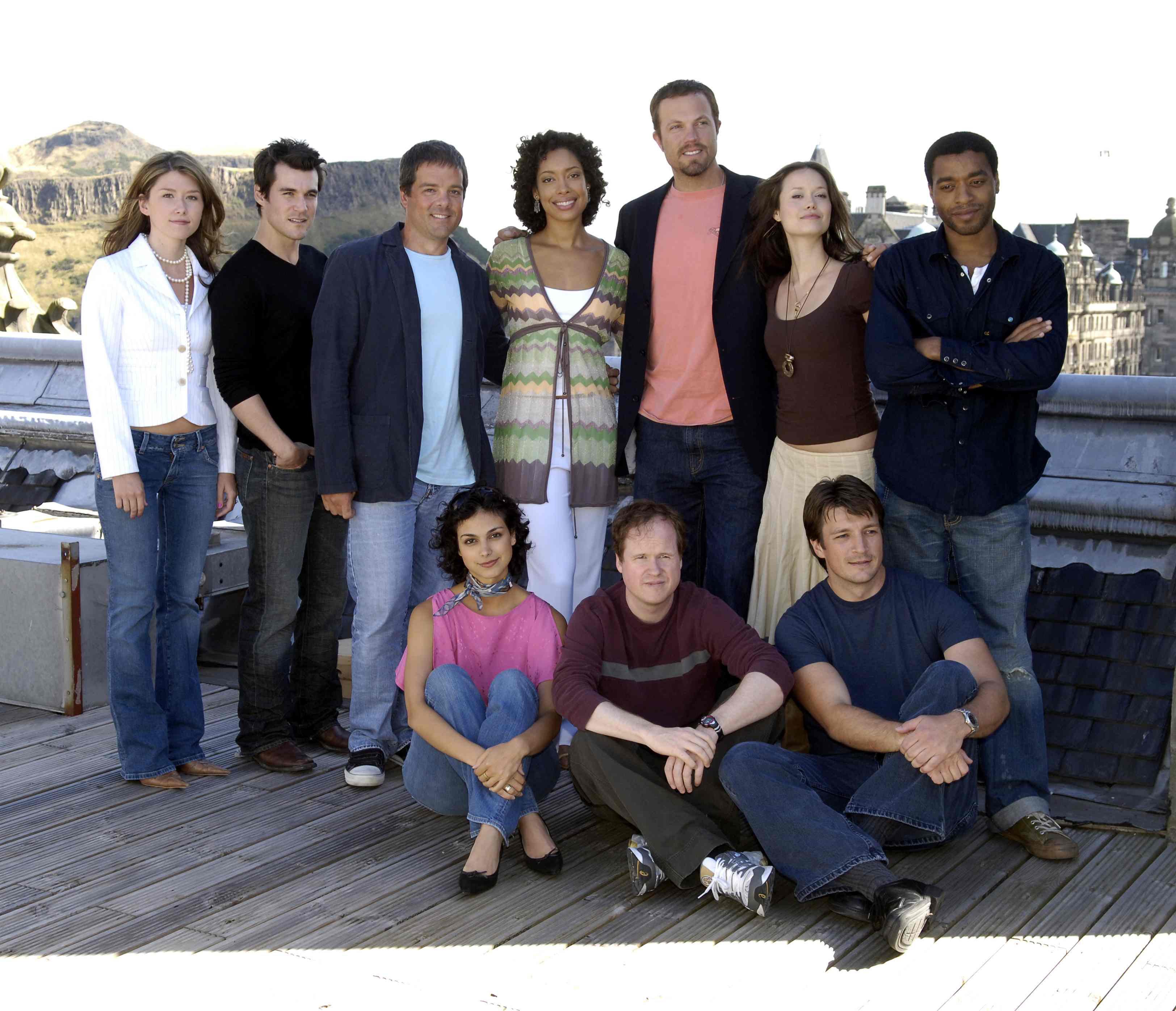 cast photo on rooftop