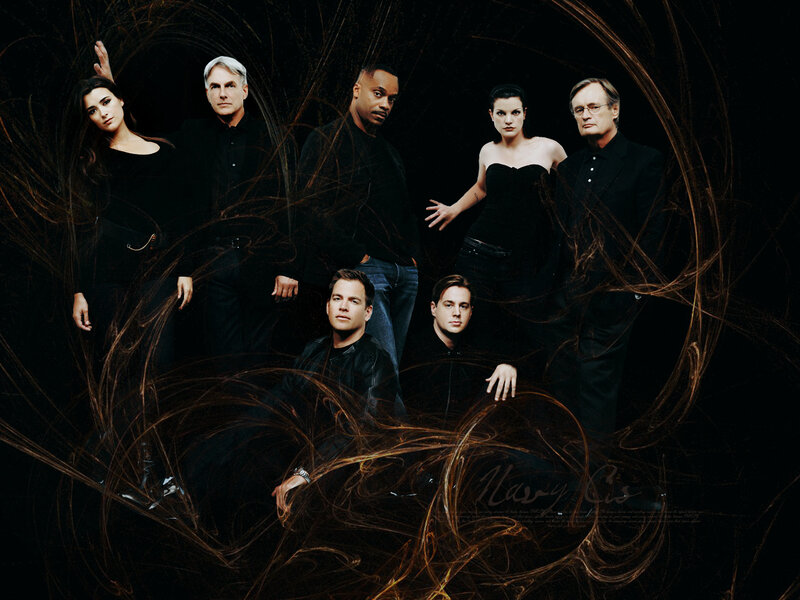 cast photo with abstract swirls