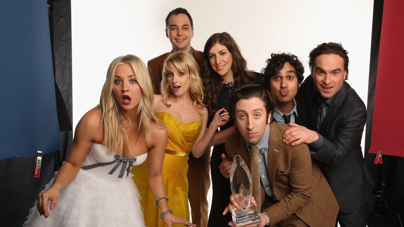 Cast Posing with Award — White, Playful, Photograph