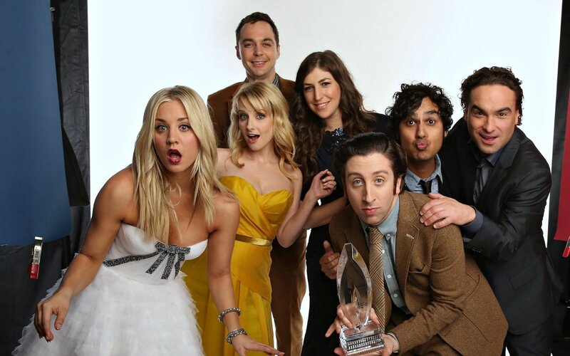 Cast Posing with Award — White
