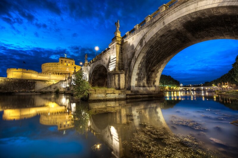 Castel Sant'Angelo and Bridge — Blue, Dramatic
