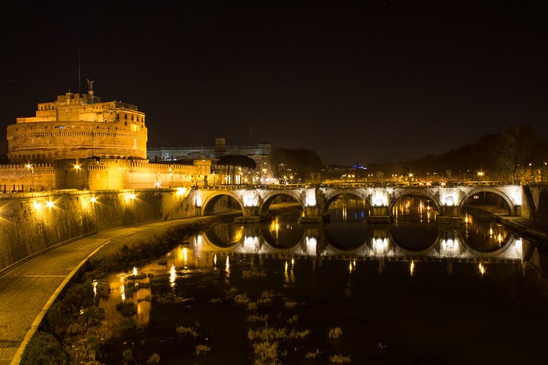 Castel Sant'Angelo at Night — Black