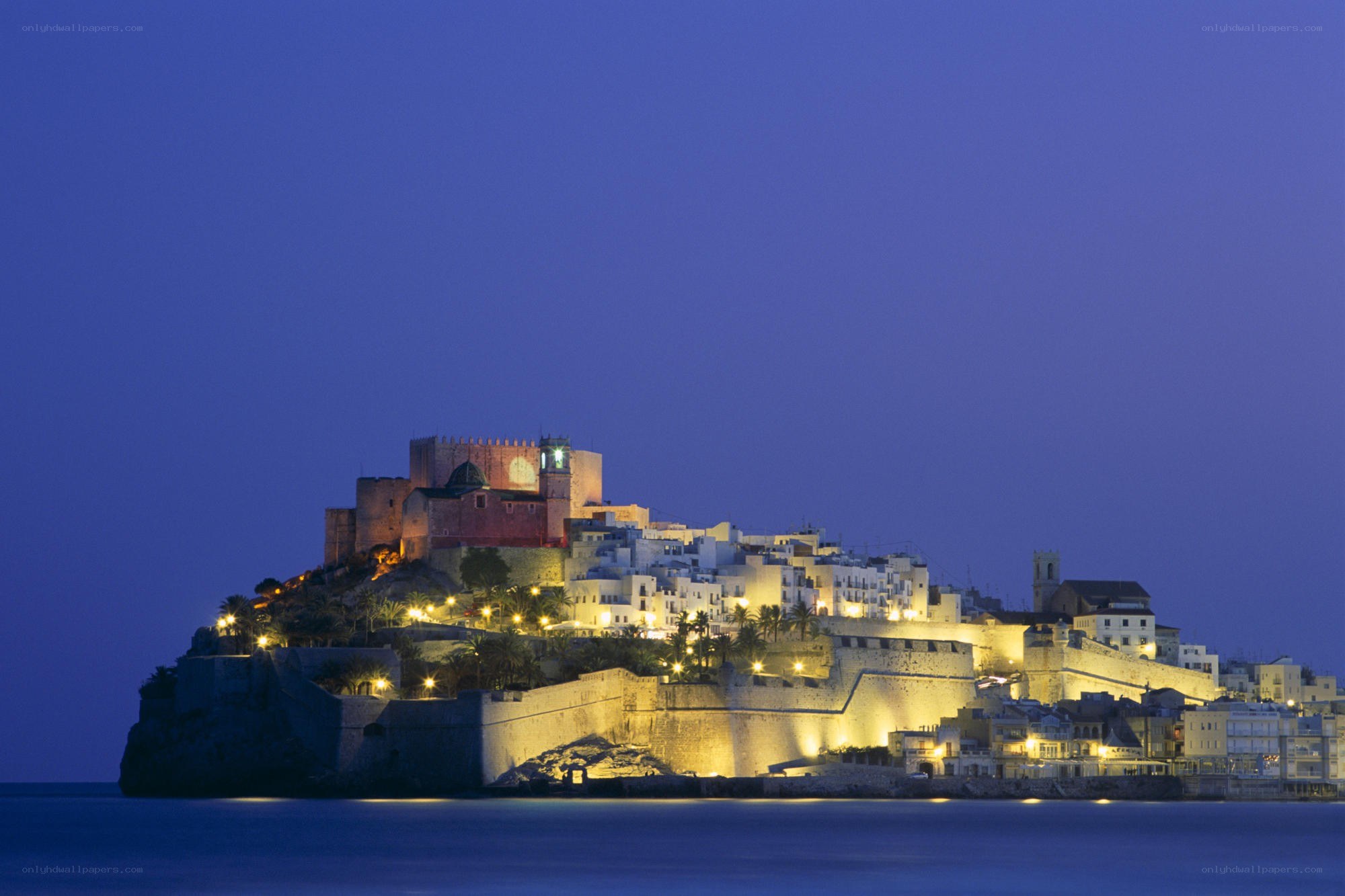 Castell de Sant Ferran at night