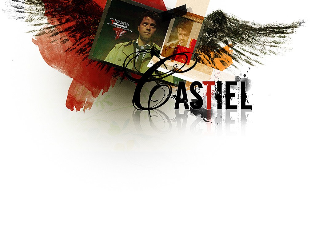 Castiel character art collage