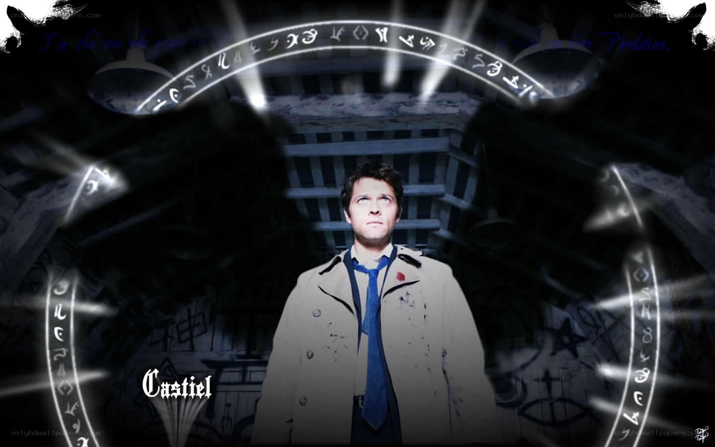 Castiel in a mystical circle