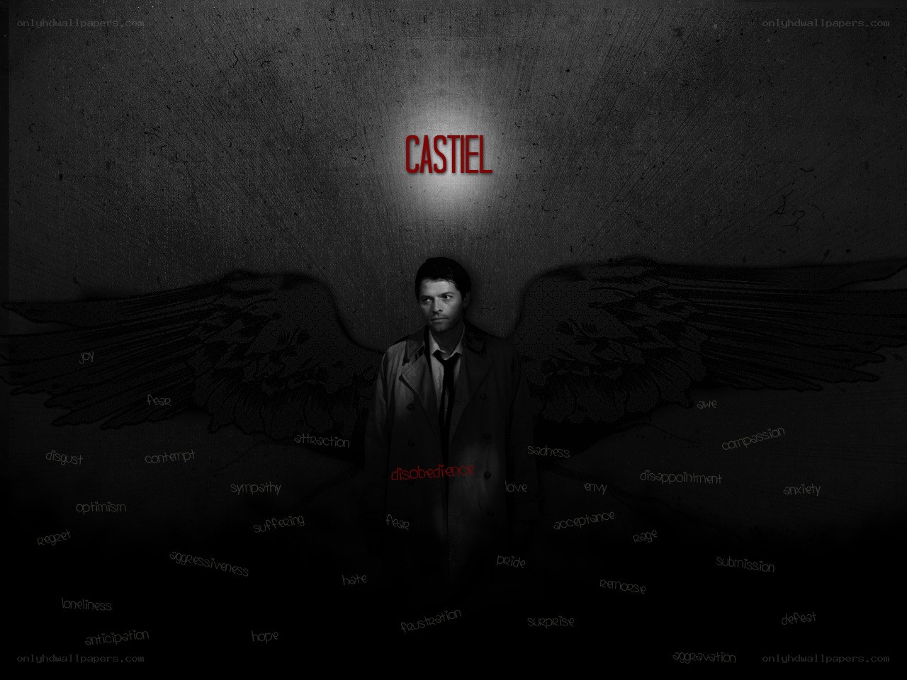 Castiel with angel wings