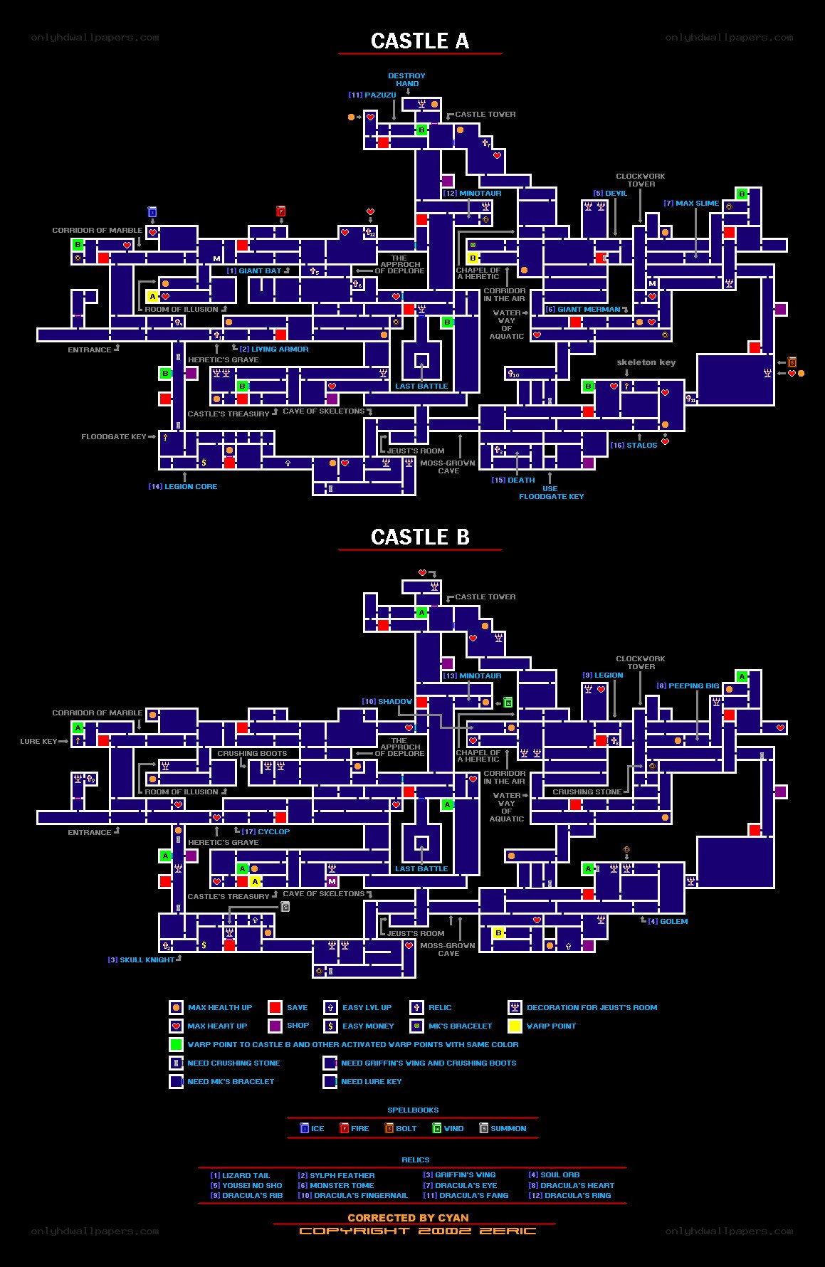 Castle A and B maps