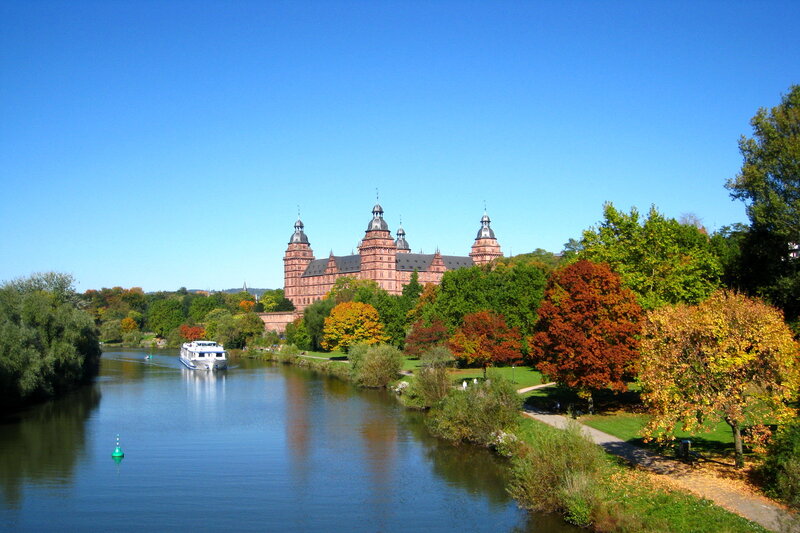 Castle Along River — Blue