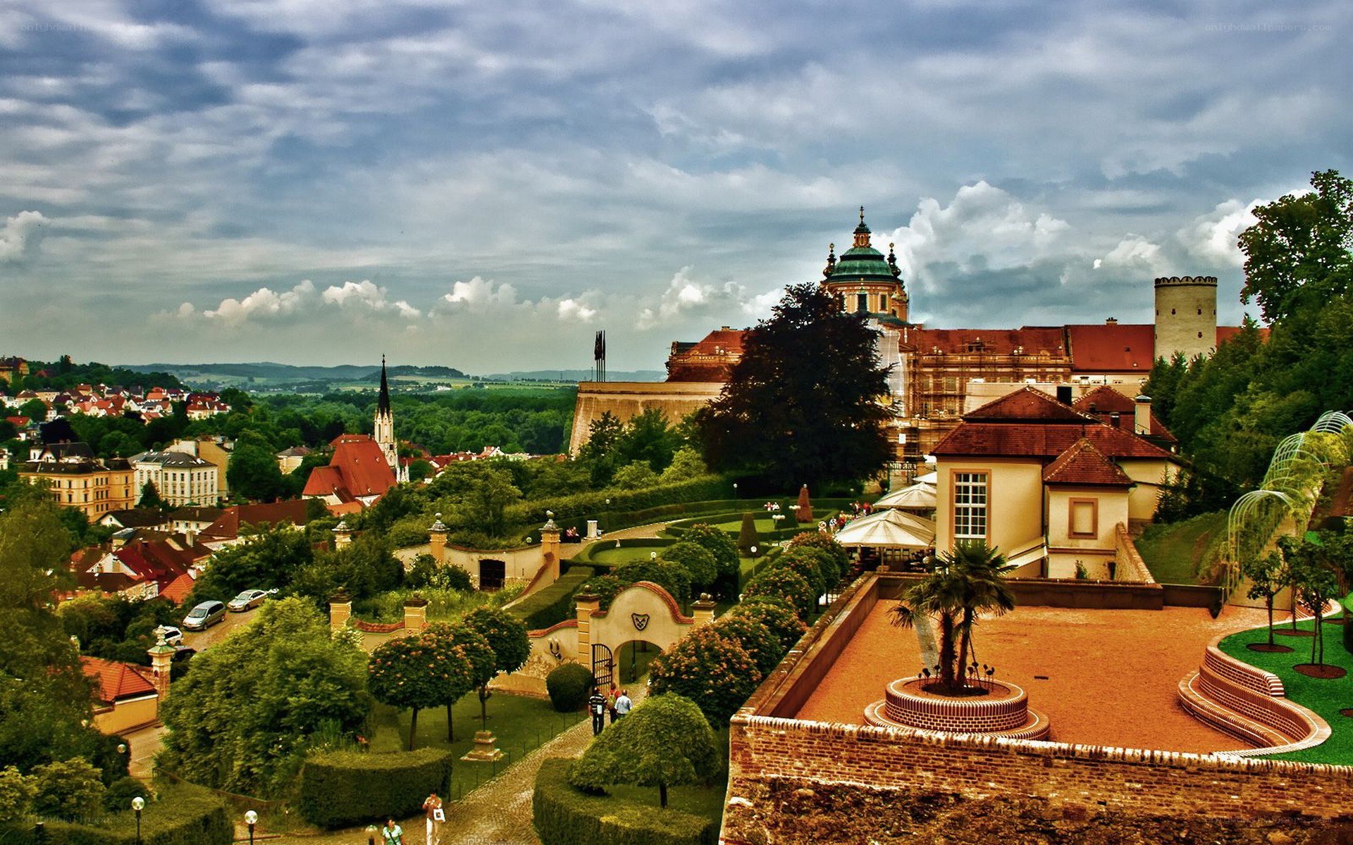 Castle and town view
