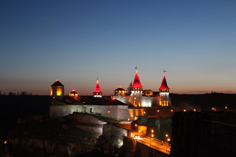 Castle at Dusk — Blue, Dramatic, Night, Photograph