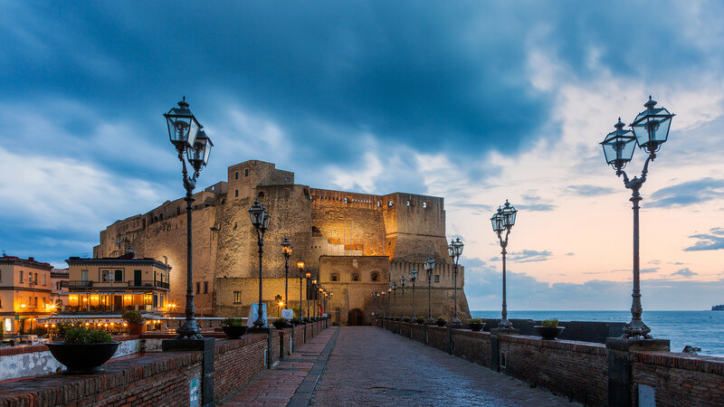 Castle at Dusk — Blue, Dramatic, Sunset