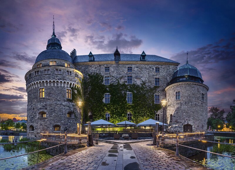 Castle at Dusk — Purple, Dramatic, Sunset