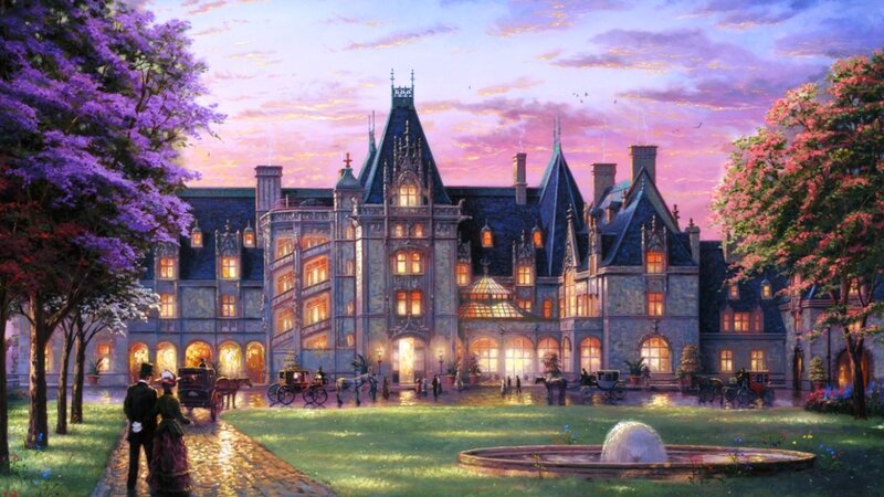 Castle at Dusk — Purple, Serene