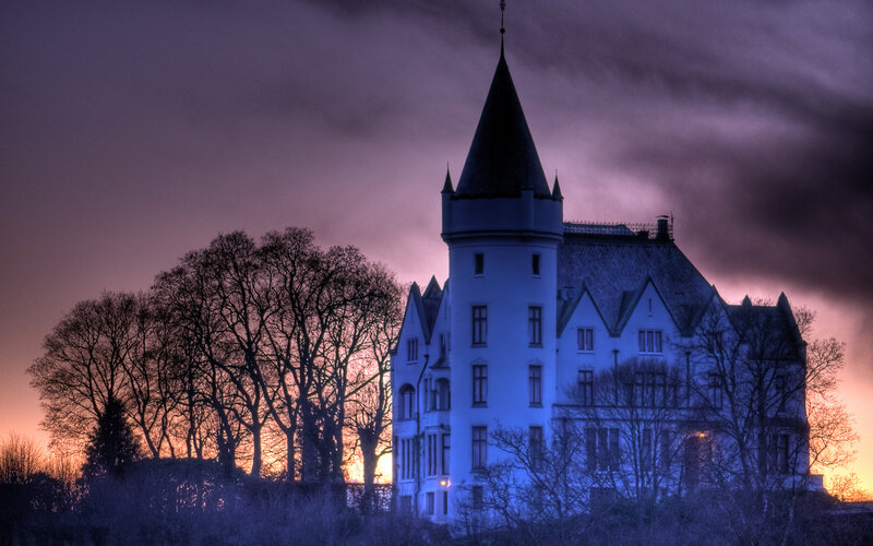 Castle at Dusk — Purple