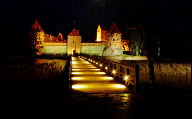 Castle at Night — Black, Dramatic