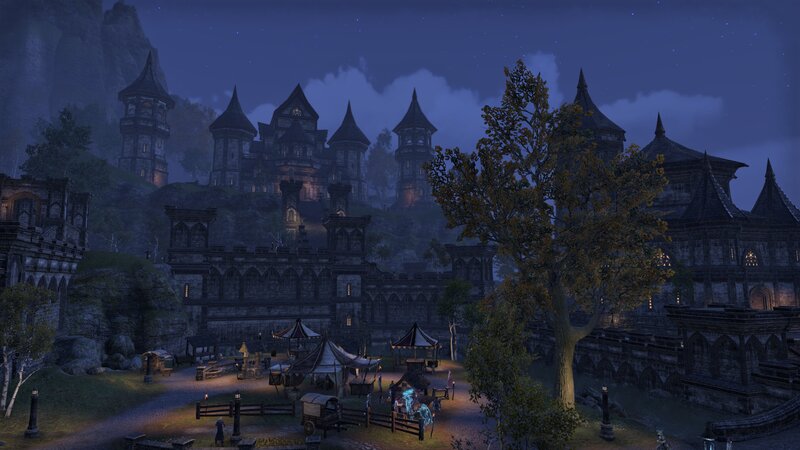 Castle at Night — Blue, Dark, Mysterious, 3d Render