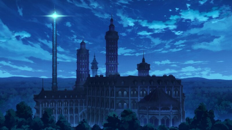 Castle at Night — Blue, Dramatic, Anime, Tower