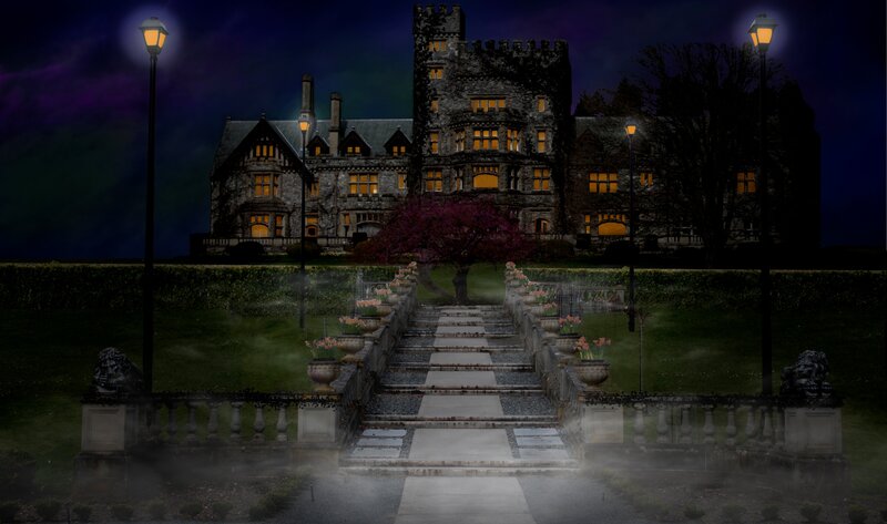 Castle at Night — Dark Blue