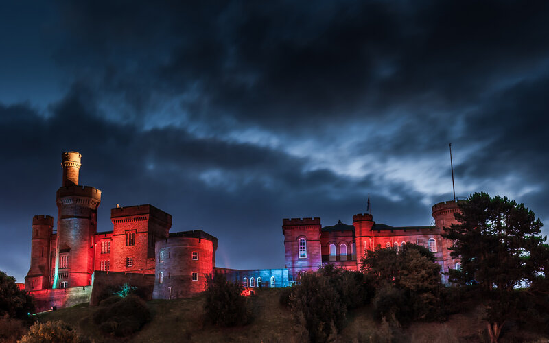 Castle at Night — Red