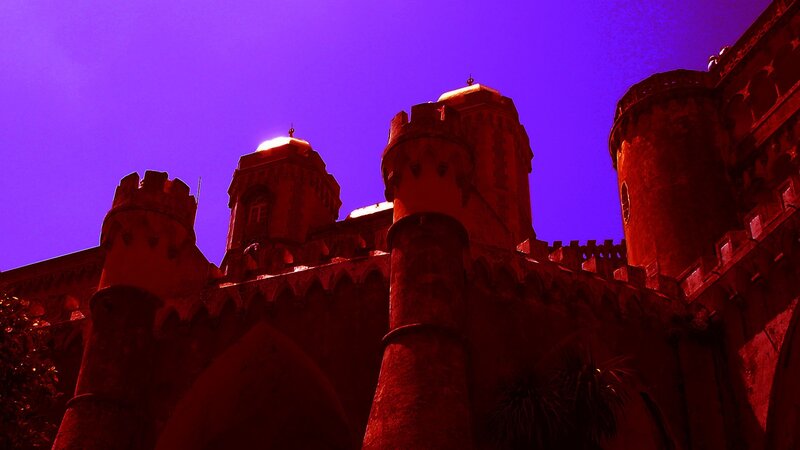 castle at purple sunset