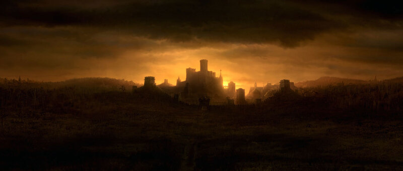Castle at Sunset — Orange