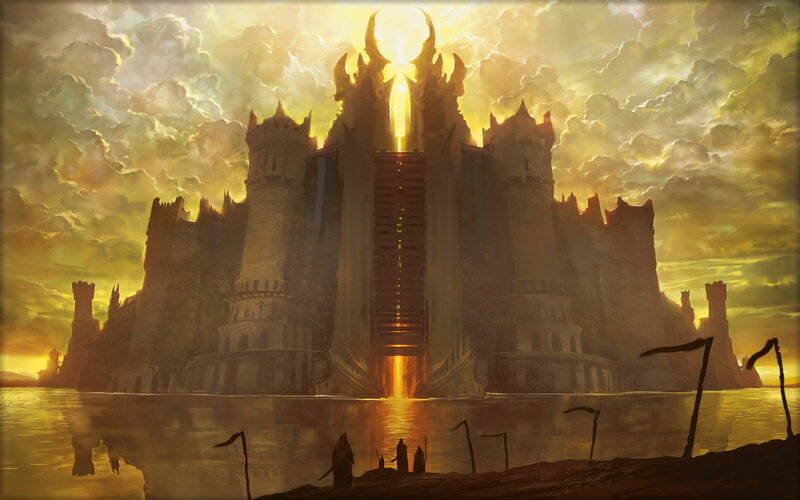 Castle at Sunset — Yellow