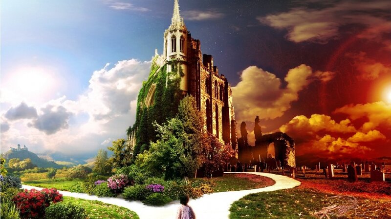 Castle at the crossroads of worlds