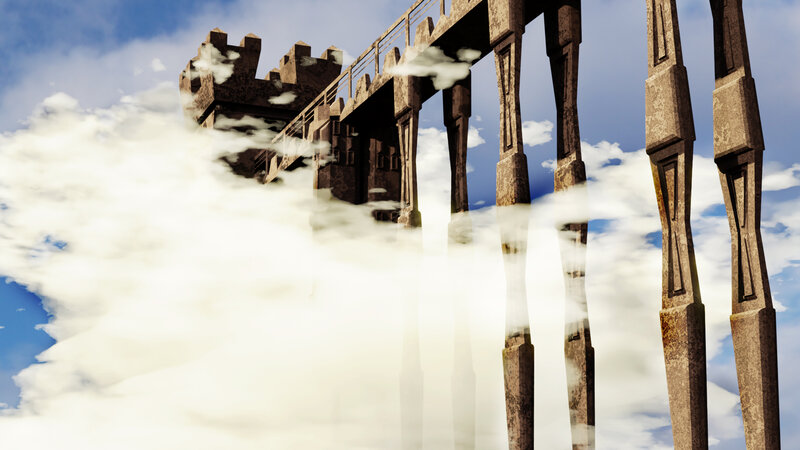 Castle Bridge in Clouds