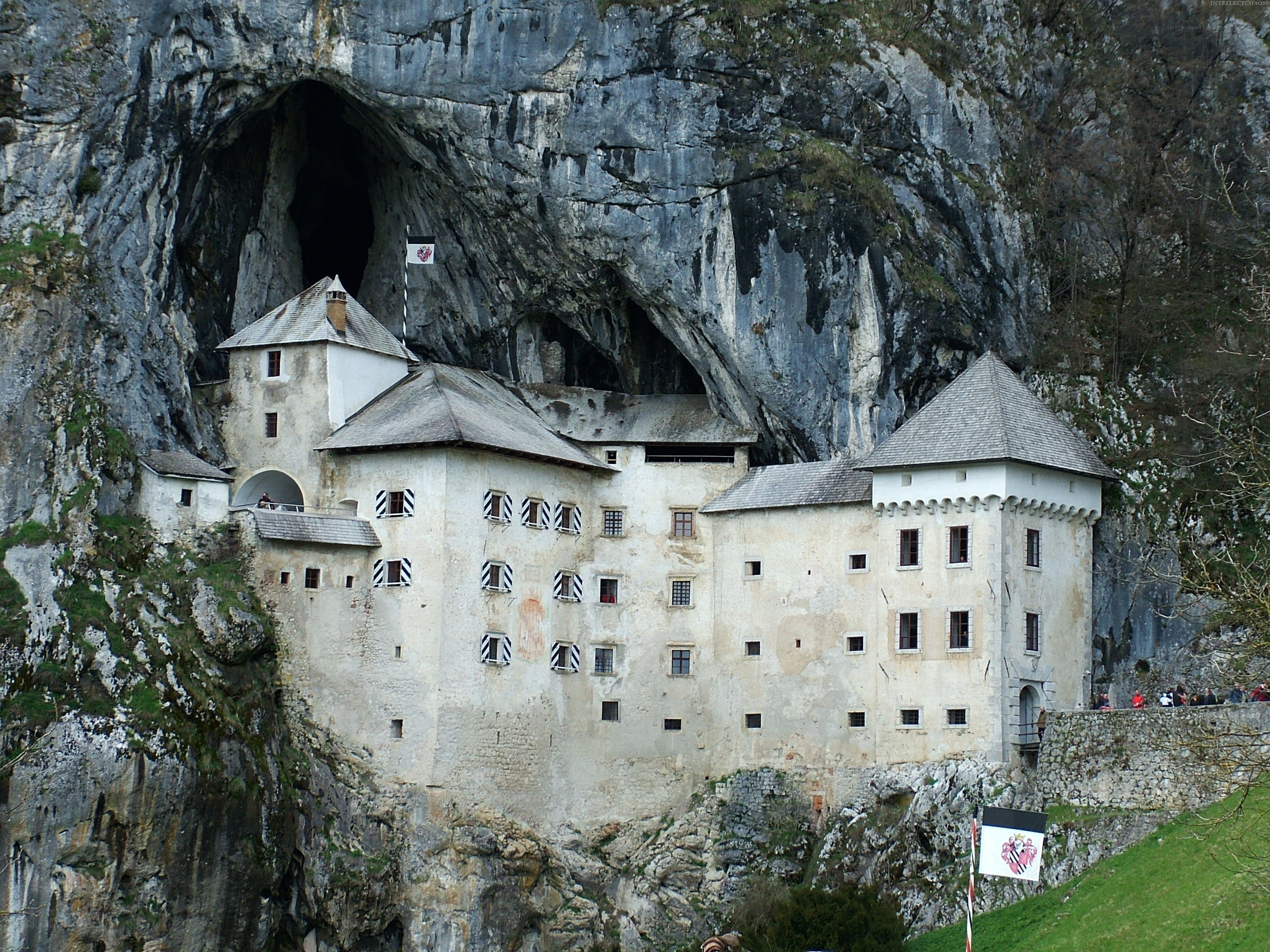 castle built into a cave