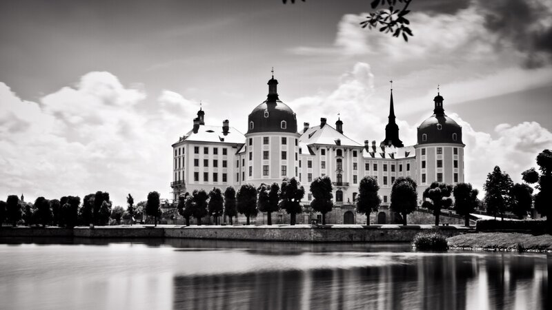 Castle by a Lake — Black, Serene