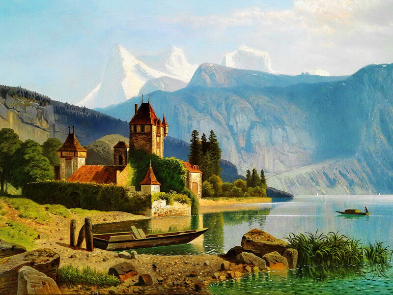 Castle by a Lake — Blue