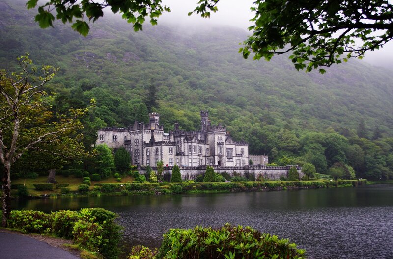 Castle by a Lake — Green, Misty