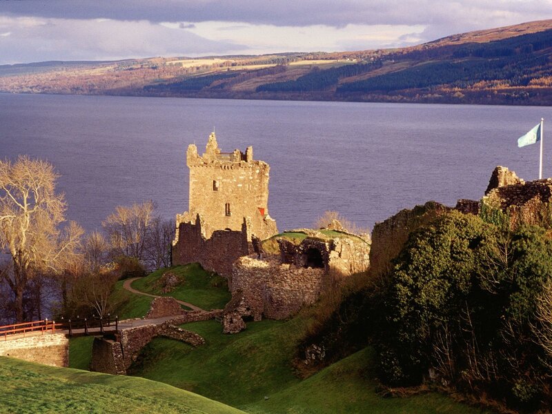 Castle by a loch in Scotland