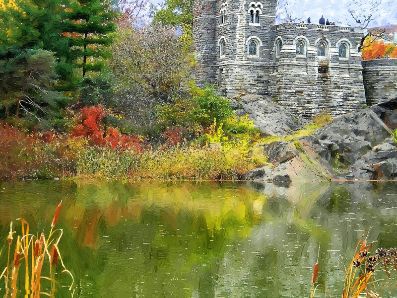 Castle by a Pond — Green