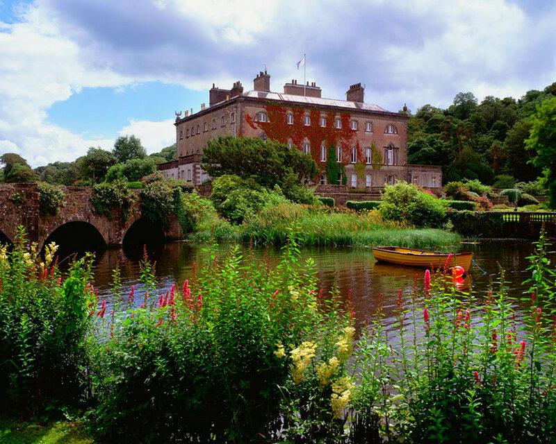 Castle by a River — Green, Serene, Afternoon, Photograph