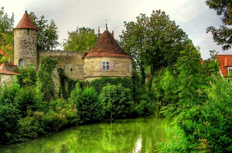 castle by a river in germany