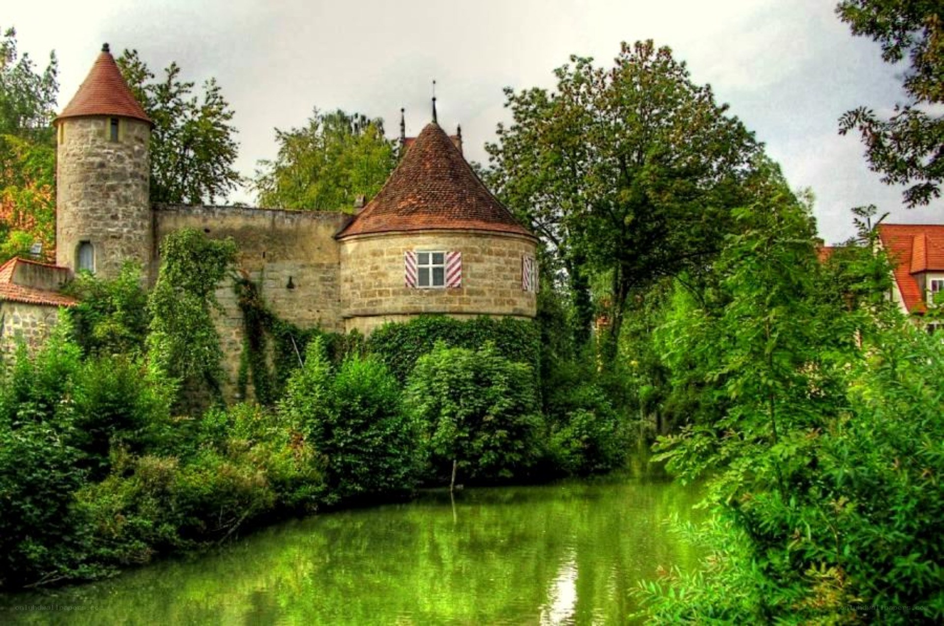 castle by a river in germany