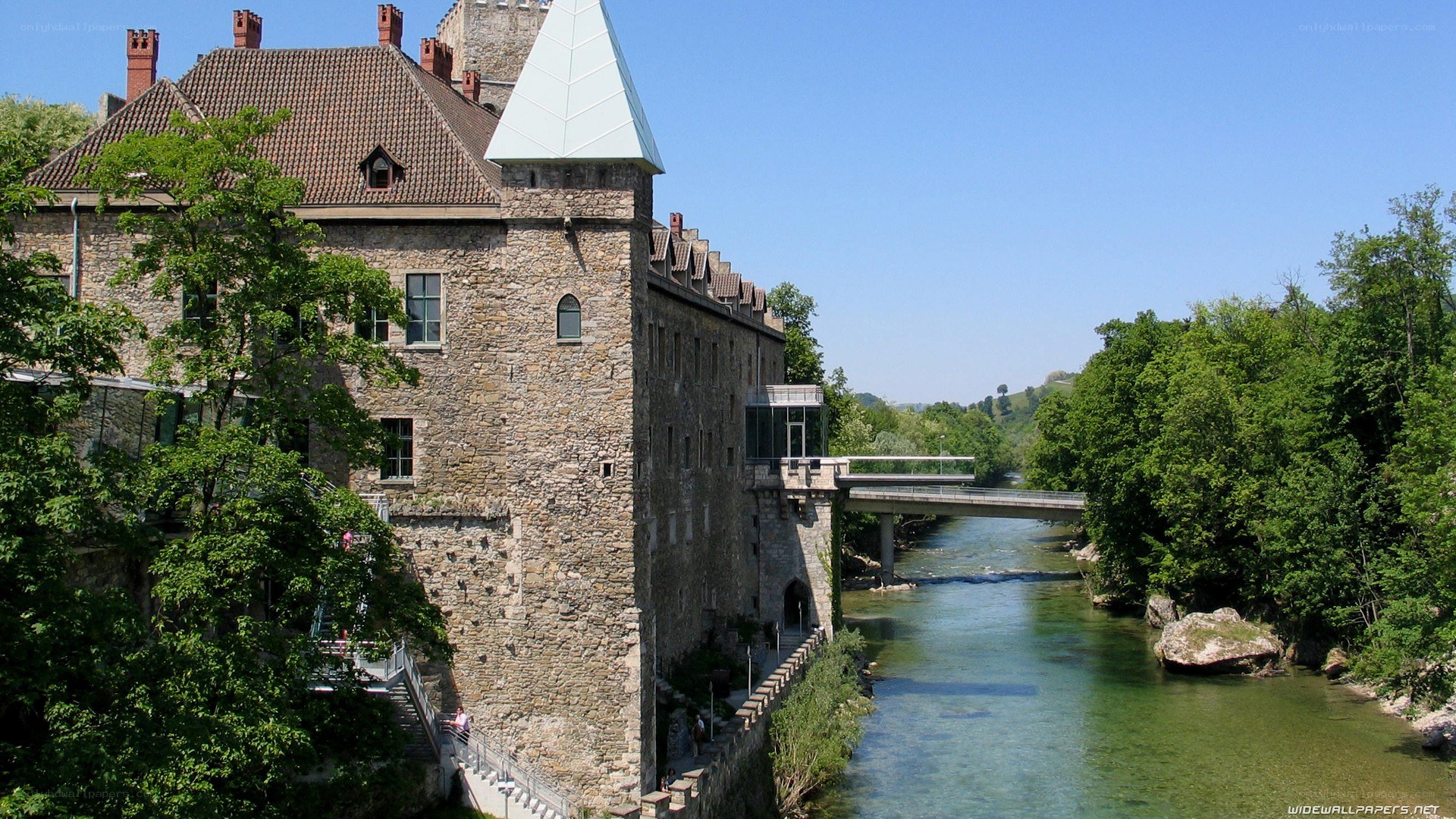 castle by a river in Germany