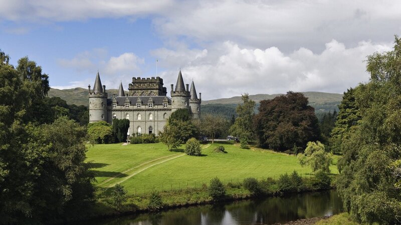 castle by a river in Scotland