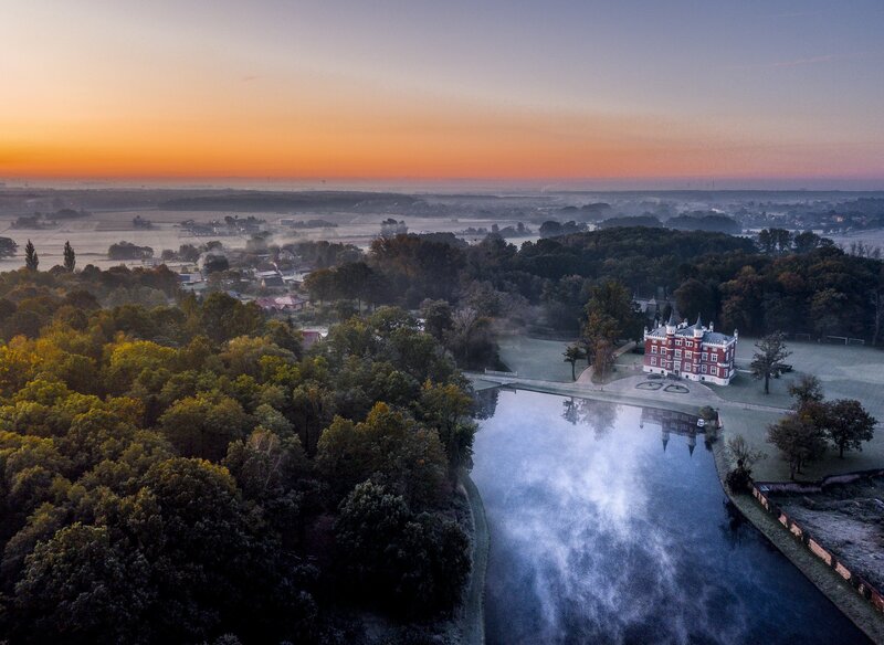 Castle by a River — Orange, Serene
