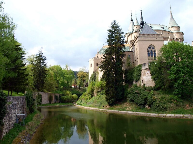 castle by a river