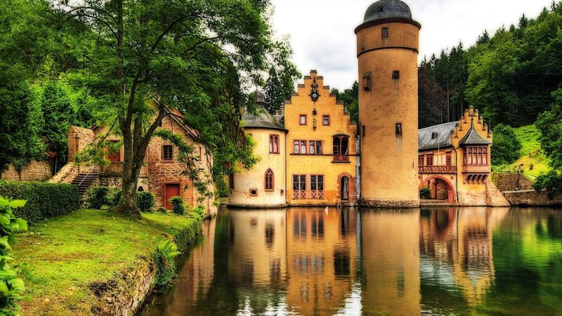 Castle by a serene lake