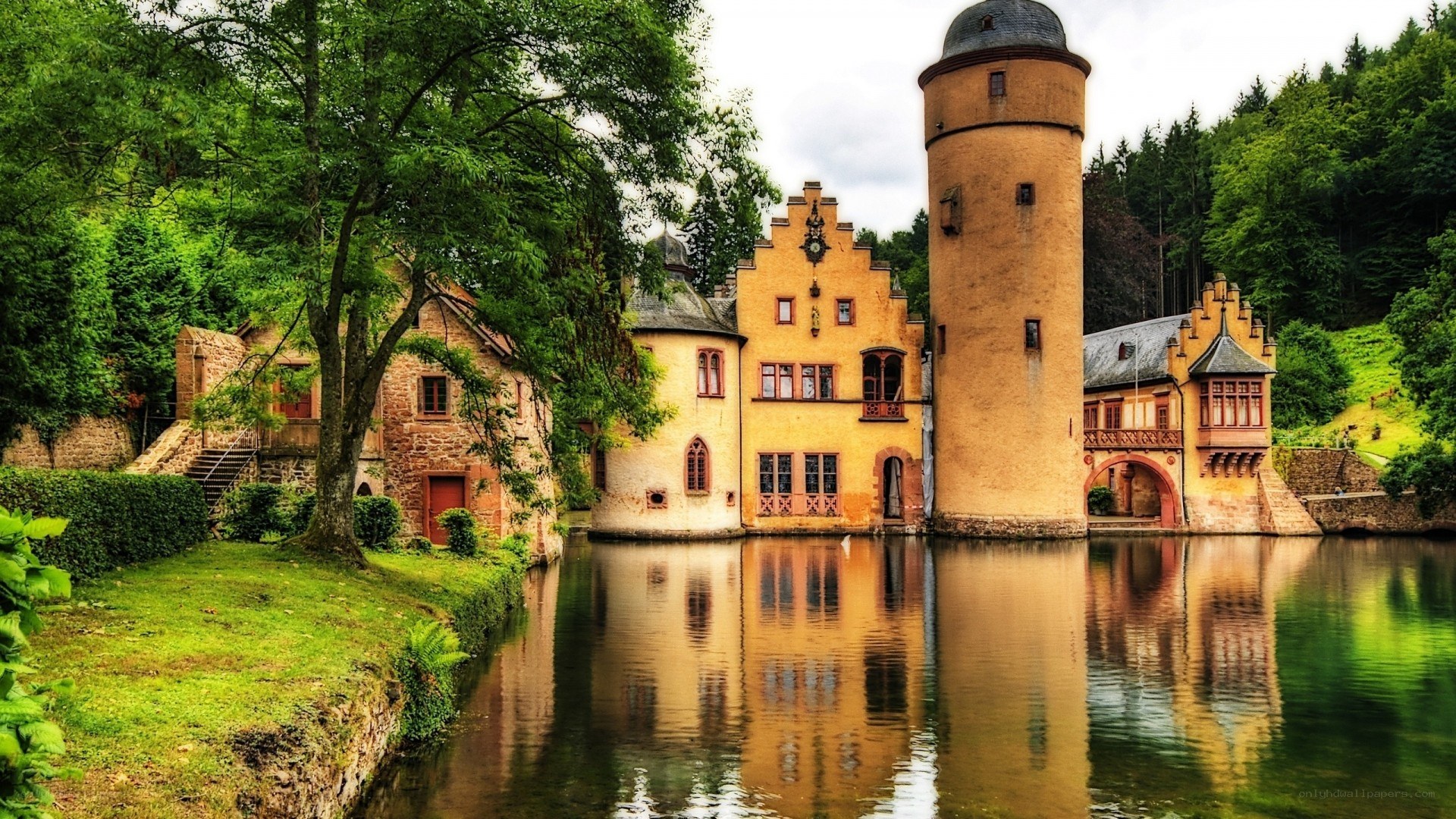 Castle by a serene lake